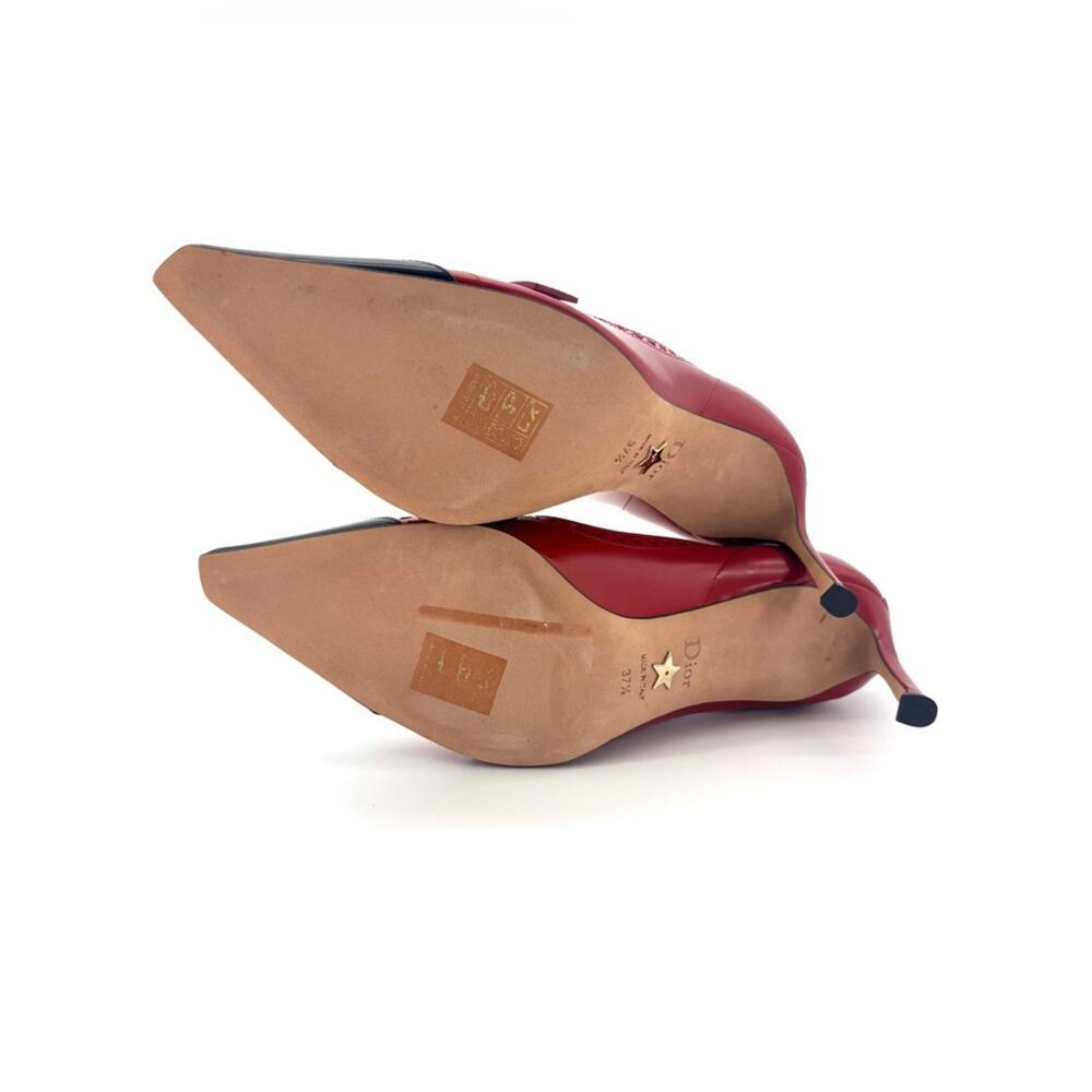 Christian Dior Spectadior Buckle Brogue Maryjane Cap Toe Pointed Toe Pumps 37.5 - Picture 8 of 9